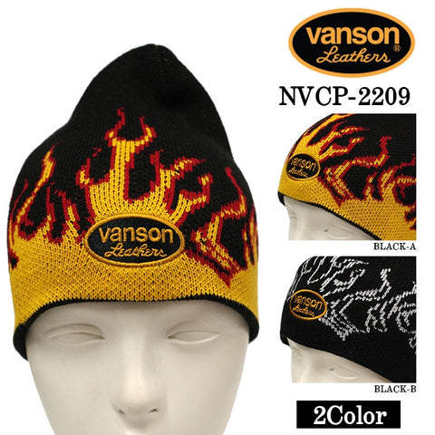 VANSON バンソン アクリルワッチキャップ ニット帽 帽子 スカル 髑髏 nvcp-2209