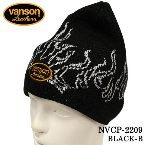 VANSON バンソン アクリルワッチキャップ ニット帽 帽子 スカル 髑髏 nvcp-2209