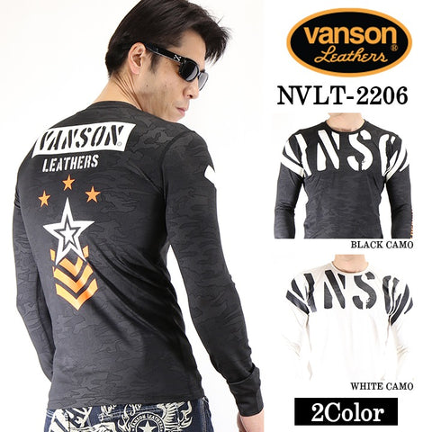 VANSON（バンソン）ドライロンTEE メンズ 長袖Tシャツ nvlt-2206