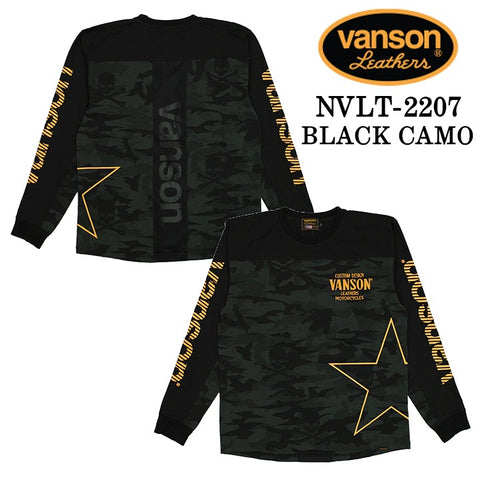 ドライ天竺 長袖Tシャツ VANSON バンソン メンズ ロンTee nvlt-2207