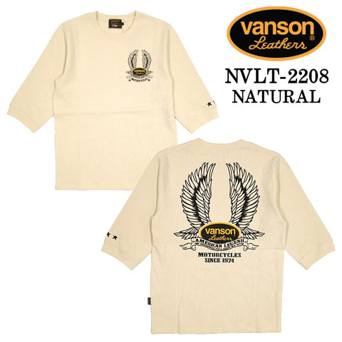 サーマル 6分袖Tシャツ VANSON バンソン メンズ nvlt-2208