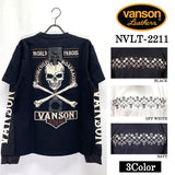 天竺 フェイク袖 長袖Tシャツ VANSON バンソン メンズ フェイクロンTee nvlt-2211