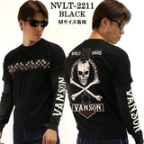 天竺 フェイク袖 長袖Tシャツ VANSON バンソン メンズ フェイクロンTee nvlt-2211