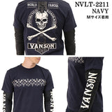 天竺 フェイク袖 長袖Tシャツ VANSON バンソン メンズ フェイクロンTee nvlt-2211