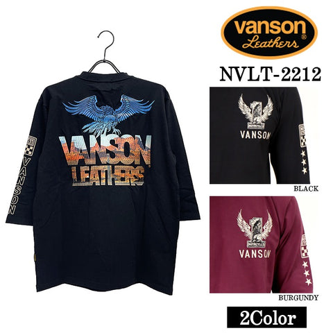 ベア天竺 6分袖Tシャツ VANSON バンソン メンズ nvlt-2212