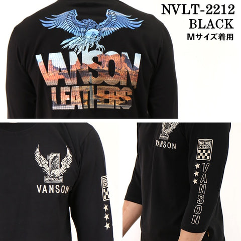 ベア天竺 6分袖Tシャツ VANSON バンソン メンズ nvlt-2212