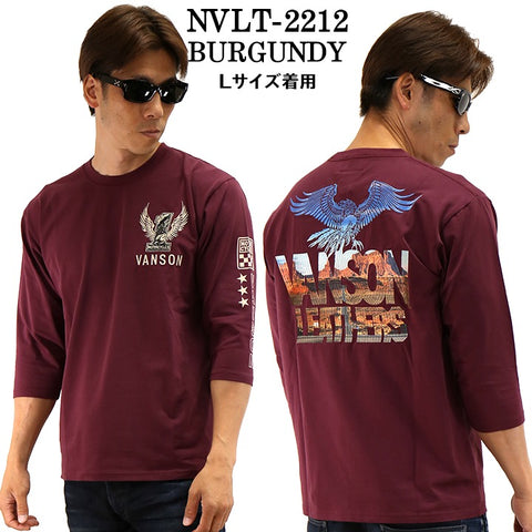 ベア天竺 6分袖Tシャツ VANSON バンソン メンズ nvlt-2212