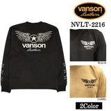 起毛プレーティング プルオーバー 長袖トレーナー VANSON バンソン メンズ ロンTee nvlt-2216