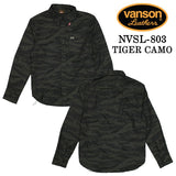 VANSON バンソン 長袖シャツ ワンポイントツイルシャツ nvsl-803-n