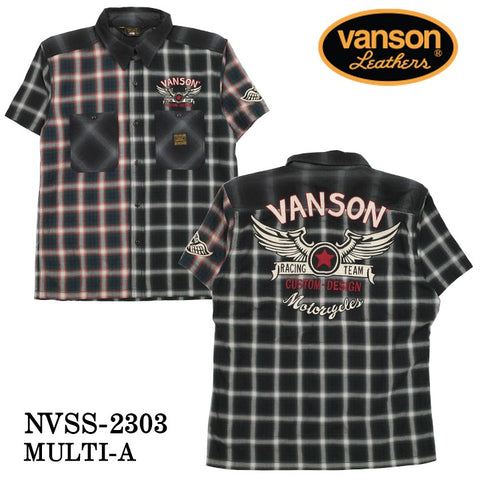 VANSON バンソン マルチカラー チェックシャツ nvss-2303