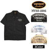 VANSON バンソン T/Cツイル 半袖 ストライプシャツ nvss-2305