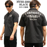 VANSON バンソン T/Cツイル 半袖 ストライプシャツ nvss-2305