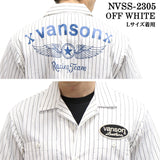 VANSON バンソン T/Cツイル 半袖 ストライプシャツ nvss-2305