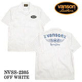 VANSON バンソン T/Cツイル 半袖 ストライプシャツ nvss-2305