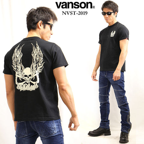 VANSON（バンソン）USA製半袖Tシャツ スカル 髑髏 nvst-2019