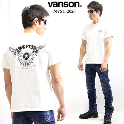 VANSON（バンソン）USA製半袖Tシャツ フライングスター nvst-2020