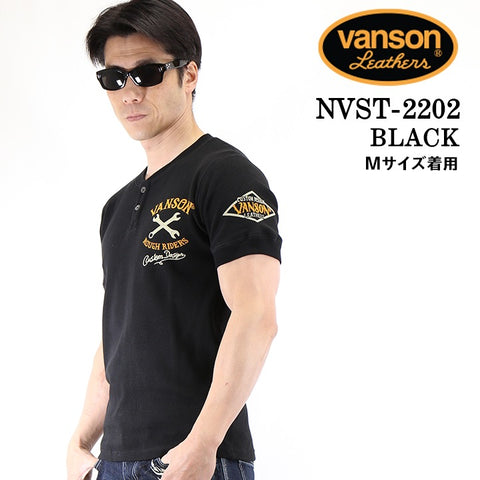 VANSON（バンソン）サーマルヘンリーネック半袖Tシャツ nvst-2202