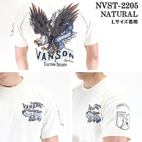 VANSON（バンソン）半袖Tシャツ イーグル nvst-2205