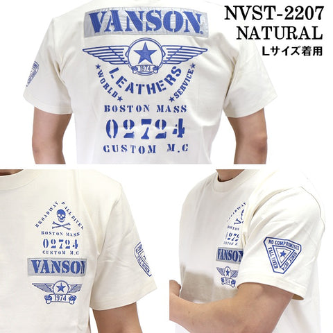 半袖Tシャツ VANSON バンソン nvst-2207