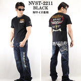 VANSON（バンソン）天竺 半袖Tシャツ フライングウィール ロゴ nvst-2211