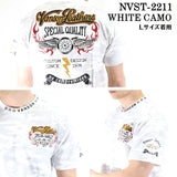 VANSON（バンソン）天竺 半袖Tシャツ フライングウィール ロゴ nvst-2211