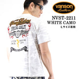 VANSON（バンソン）天竺 半袖Tシャツ フライングウィール ロゴ nvst-2211