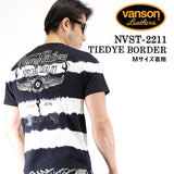 VANSON（バンソン）天竺 半袖Tシャツ フライングウィール ロゴ nvst-2211