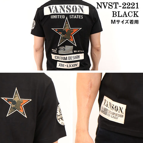 天竺 半袖Tシャツ VANSON バンソン nvst-2221
