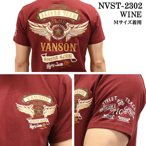 VANSON バンソン 天竺 半袖Tシャツ nvst-2302