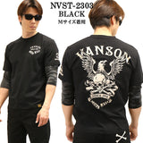 VANSON バンソン ベア天竺 7分フェイク袖TEE 半端丈Tシャツ nvst-2303