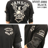 VANSON バンソン ベア天竺 7分フェイク袖TEE 半端丈Tシャツ nvst-2303