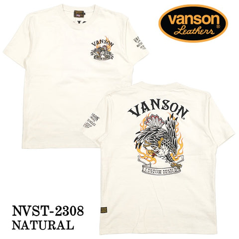 VANSON バンソン 天竺 半袖Tシャツ nvst-2308