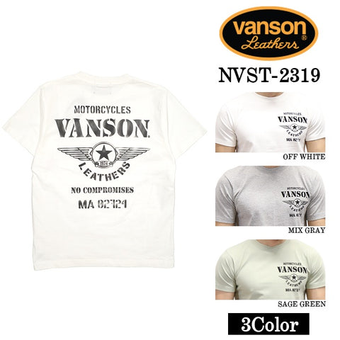 VANSON バンソン 6.2オンス天竺 半袖Tシャツ nvst-2319