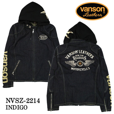 デニムライダース フード付き ジャケット VANSON バンソン メンズ nvsz