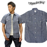 RISING SUN ライジングサン Angler SS Shirt シャンブレー半袖シャツ rsmw019