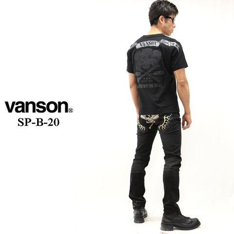 VANSON（バンソン）スキニーブラックデニムパンツ フライングスター sp