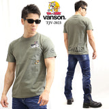 空紡天竺半袖Tシャツ VANSON×TOM&JERRY tjv-2023