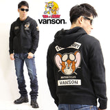 裏毛フルジップパーカー VANSON×TOM&JERRY tjv-2030