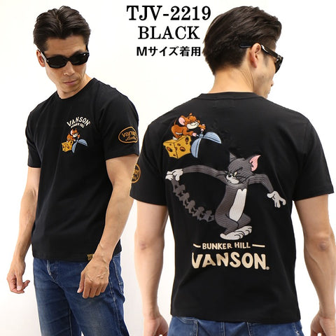 ベア天竺半袖Tシャツ VANSON×TOM&JERRY バンソン トム＆ジェリー tjv-2219