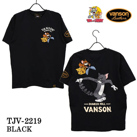 ベア天竺半袖Tシャツ VANSON×TOM&JERRY バンソン トム＆ジェリー tjv-2219