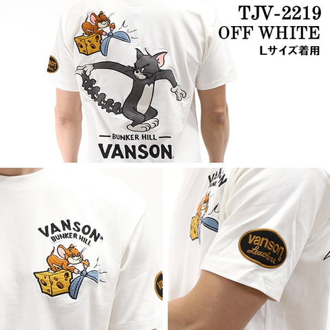 ベア天竺半袖Tシャツ VANSON×TOM&JERRY バンソン トム＆ジェリー tjv-2219