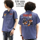 レーヨン 半袖シャツ VANSON×TOM&JERRY バンソン トム＆ジェリー tjv-2221