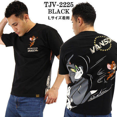 ベア天竺半袖Tシャツ VANSON×TOM&JERRY バンソン トム＆ジェリー tjv-2225