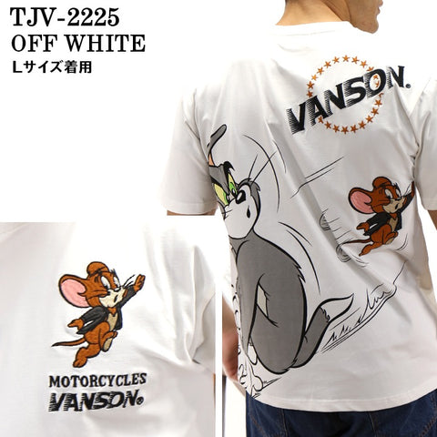 ベア天竺半袖Tシャツ VANSON×TOM&JERRY バンソン トム＆ジェリー tjv-2225