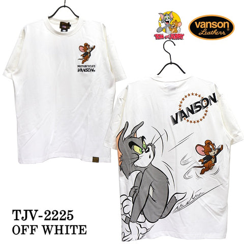 ベア天竺半袖Tシャツ VANSON×TOM&JERRY バンソン トム＆ジェリー tjv-2225