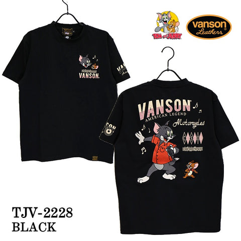 ベア天竺半袖Tシャツ VANSON×TOM&JERRY バンソン トム＆ジェリー tjv-2228