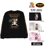 天竺長袖Tシャツ VANSON×TOM&JERRY トムジェリ ロンTEE tjv-2231