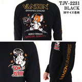 天竺長袖Tシャツ VANSON×TOM&JERRY トムジェリ ロンTEE tjv-2231