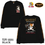 天竺長袖Tシャツ VANSON×TOM&JERRY トムジェリ ロンTEE tjv-2231