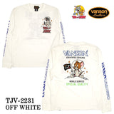 天竺長袖Tシャツ VANSON×TOM&JERRY トムジェリ ロンTEE tjv-2231